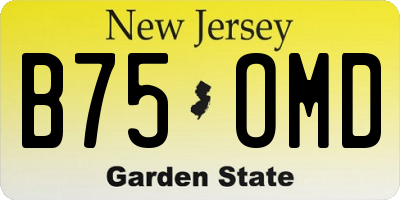NJ license plate B75OMD