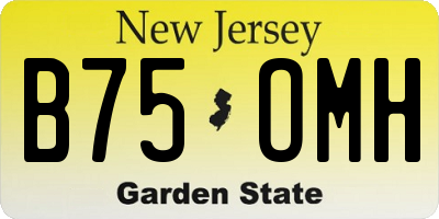 NJ license plate B75OMH