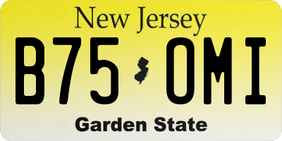 NJ license plate B75OMI