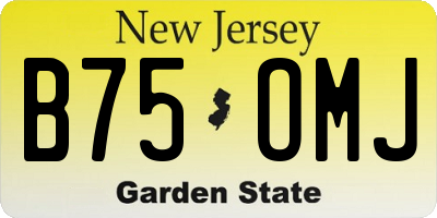 NJ license plate B75OMJ