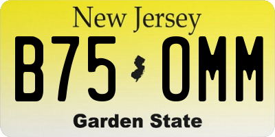 NJ license plate B75OMM