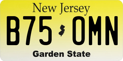 NJ license plate B75OMN