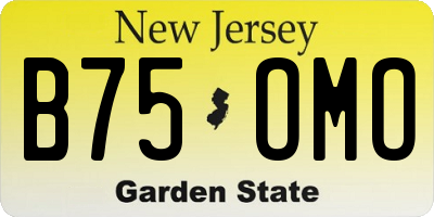 NJ license plate B75OMO