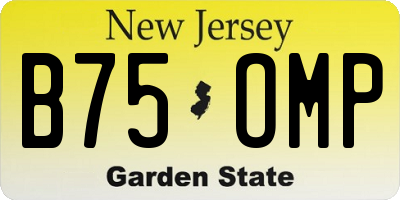 NJ license plate B75OMP