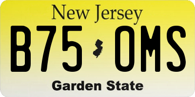 NJ license plate B75OMS