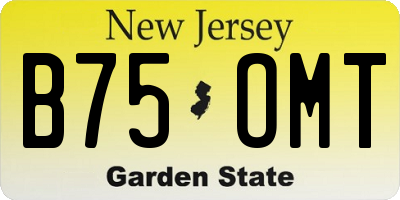 NJ license plate B75OMT