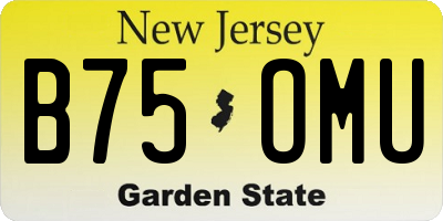 NJ license plate B75OMU