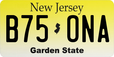 NJ license plate B75ONA