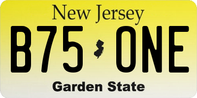NJ license plate B75ONE