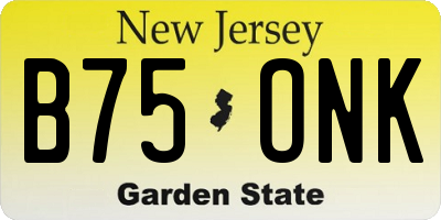 NJ license plate B75ONK