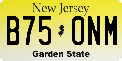 NJ license plate B75ONM