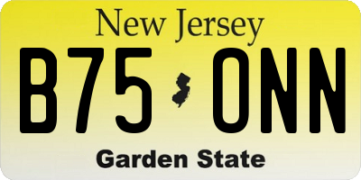 NJ license plate B75ONN