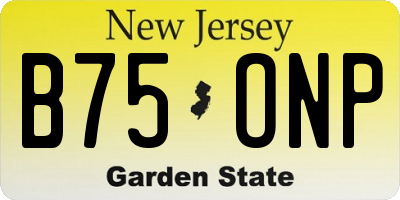 NJ license plate B75ONP