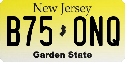 NJ license plate B75ONQ
