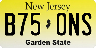 NJ license plate B75ONS