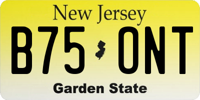 NJ license plate B75ONT