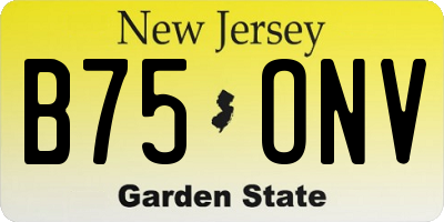NJ license plate B75ONV