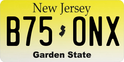NJ license plate B75ONX