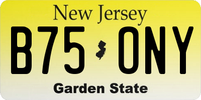 NJ license plate B75ONY