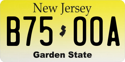 NJ license plate B75OOA