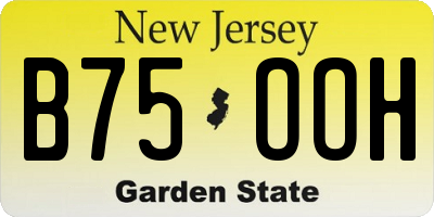 NJ license plate B75OOH