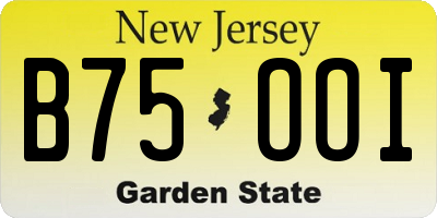 NJ license plate B75OOI