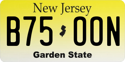 NJ license plate B75OON