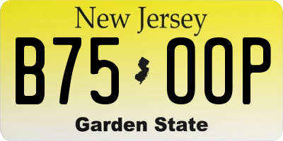 NJ license plate B75OOP