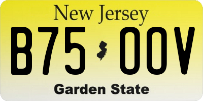 NJ license plate B75OOV