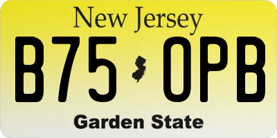 NJ license plate B75OPB
