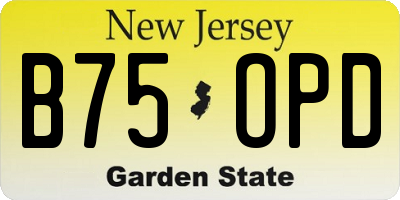 NJ license plate B75OPD
