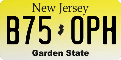 NJ license plate B75OPH