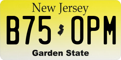 NJ license plate B75OPM