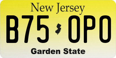 NJ license plate B75OPO