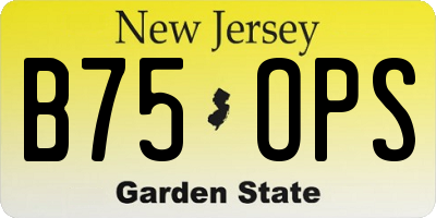 NJ license plate B75OPS