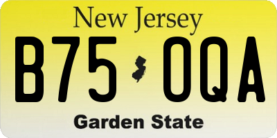 NJ license plate B75OQA