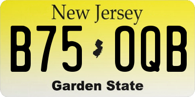 NJ license plate B75OQB