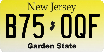 NJ license plate B75OQF