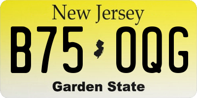 NJ license plate B75OQG