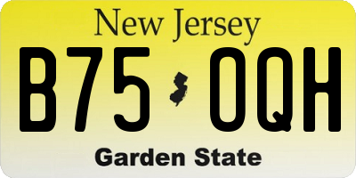 NJ license plate B75OQH