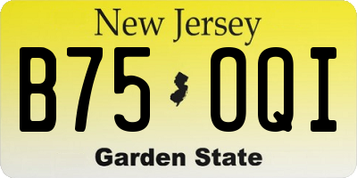 NJ license plate B75OQI