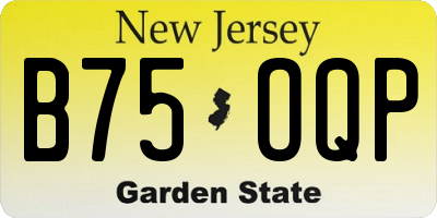 NJ license plate B75OQP
