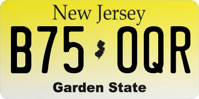NJ license plate B75OQR