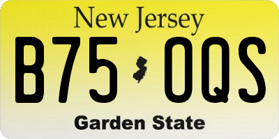 NJ license plate B75OQS
