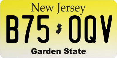 NJ license plate B75OQV