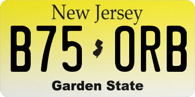 NJ license plate B75ORB