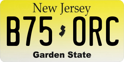 NJ license plate B75ORC