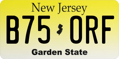 NJ license plate B75ORF