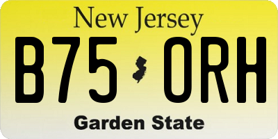 NJ license plate B75ORH