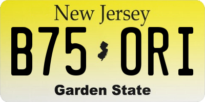 NJ license plate B75ORI